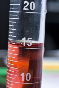 Red substance in half filled test tube